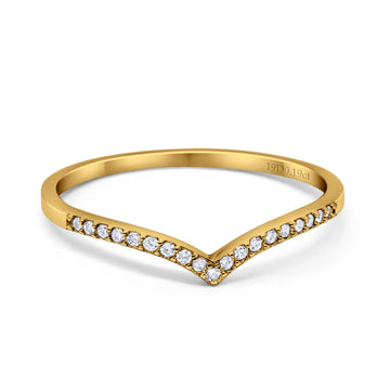 14K Yellow Gold 0.19ct Round 4mm G SI Half Eternity Diamond Bands Engagement Wedding Ring